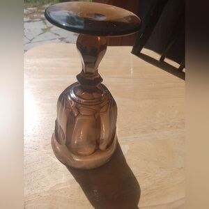 Vintage Indiana glass wine goblet smoke color  8oz